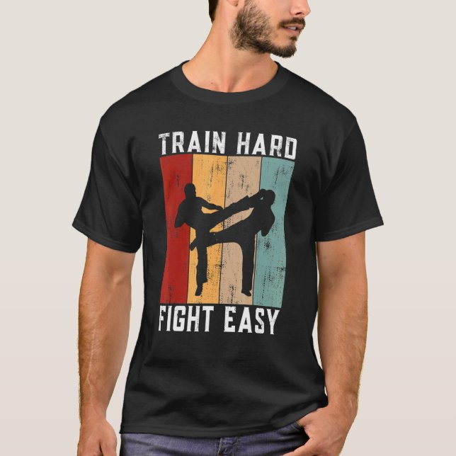 Camiseta Train Hard Fight Easy Kickboxing (Frente)