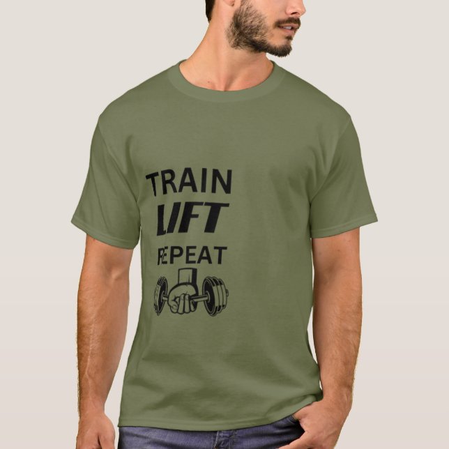 Camiseta train lift repeat (Frente)
