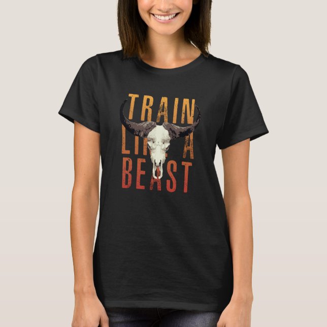 Camiseta Train like a Beast Muay Thai Jiu Jitsu MMA Gym Bul (Frente)