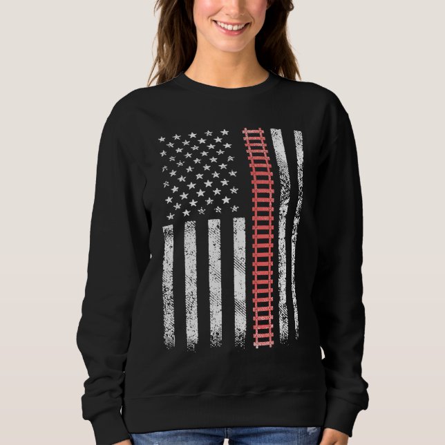 Camiseta Train Railway Fan Railfan Model Railroad USA Ameri (Frente)