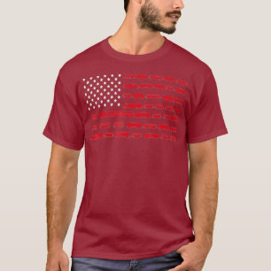 Camiseta Train Watcher Railroad American Flag EUA