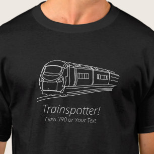 Camiseta Trainspotter Classe 390 Electric Railfan UK Ferrov