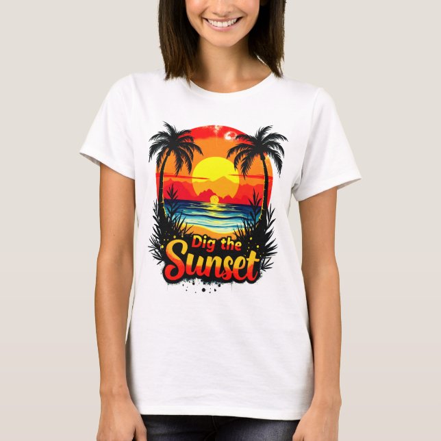 Camiseta Traje a torre de Voleibol do Sunset - Perfeito par (Frente)