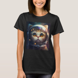 Camiseta Traje Cósmico de Gatinho Espaço Exterior Gato Astr