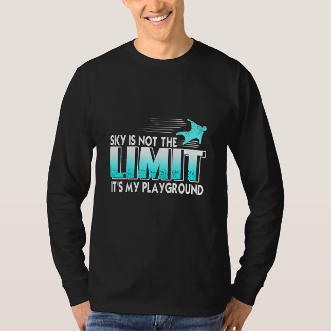 Camiseta Traje de Asa Asa Delta Voando O Céu Não É Th (Frente)