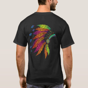CAMISETA TRAJE DE CABEÇA DE CHEFE INDÍGENA AMERICANO