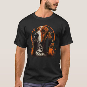 Camiseta Traje de Caça-Carneiro Pumpkin em Basset Hound Hal