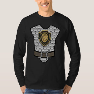 Camiseta Traje de Cavaleiro Medieval Armadura de Halloween