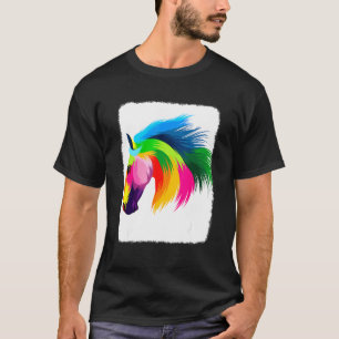 Camiseta Traje De Cavalo Fofo Gráfico Colorido Para Garota