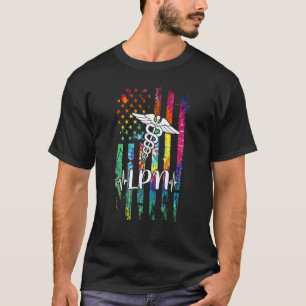 Camiseta Traje de Enfermeira com Estampa de Bandeira Americ