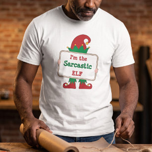 Camiseta Traje de Equipe de Natal de Elfo Sarcástico Person