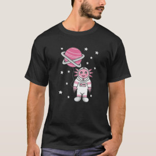 Camiseta Traje De Espaço Cujo Eixolotl Com Balão De Planeta