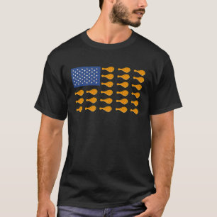 Camiseta Traje de frango frito da bandeira dos EUA Fast Foo