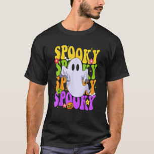 Camiseta Traje de Halloween de Fantasma Groovy Retro Vibraç