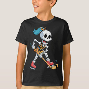 Camiseta Traje de Halloween de hóquei no gelo Esqueleto de