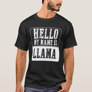 Camiseta Traje de Halloween Olá Meu Nome É Lhama
