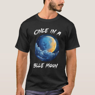 Camiseta traje de halloween para mulheres Uma vez na Lua Az