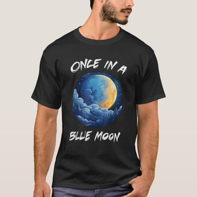 Camiseta traje de halloween para mulheres Uma vez na Lua Az (Frente)