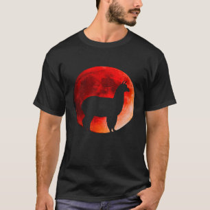 Camiseta Traje de Lhama do Eclipse Lunar da Super Lua de Sa