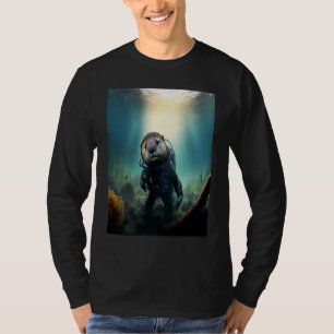 Camiseta Traje de Lontra Marinha Fantástico para mergulho c
