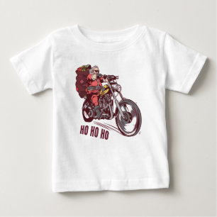 Camiseta Traje de Natal de Motociclista do Papai Noel para 