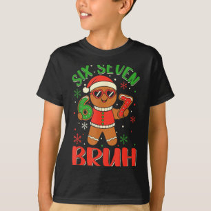 Camiseta Traje de Natal de Pão de Mel Engraçado Seis Sete C