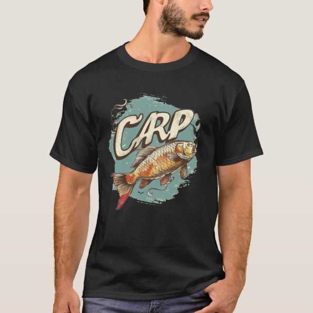 Camiseta Traje de Peixe Carpa Engraçado para Homem e Mulher (Frente)