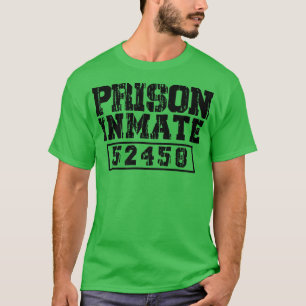 Camiseta Traje de Presidiário de Halloween para Homens e Mu