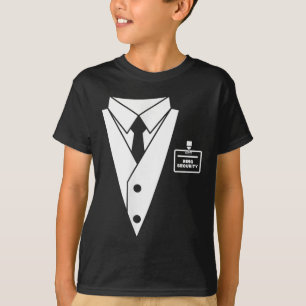 Camiseta Traje de Tuxedo para Portador de Aliança para Cria