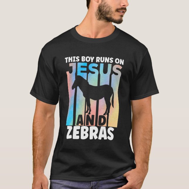 Camiseta Traje de Zebra para Amantes de Zebras para Rapazes (Frente)
