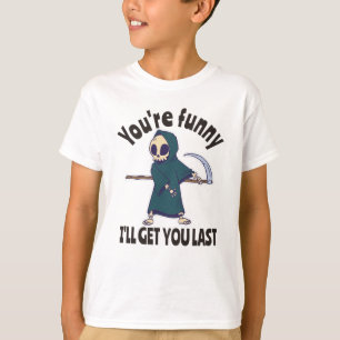 Camiseta Traje engraçado de Halloween do Ceifador Esqueleto