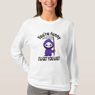 Camiseta Traje engraçado de Halloween do Ceifador Esqueleto