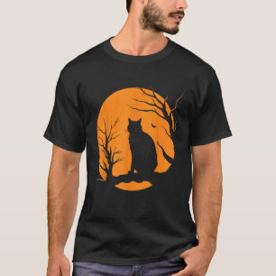 Camiseta Traje Preto de Gato Preto de Halloween Vintage Ass