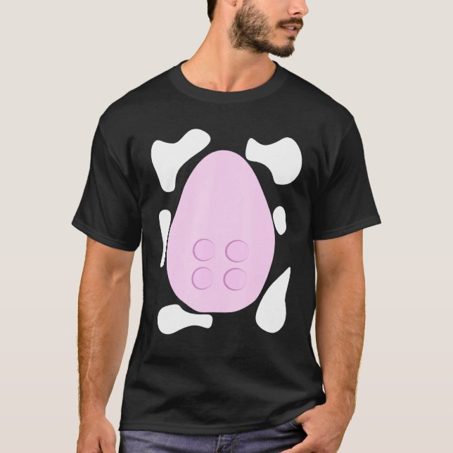 Camiseta Traje Simples de Vaca de Fazenda de Laticínios (Frente)