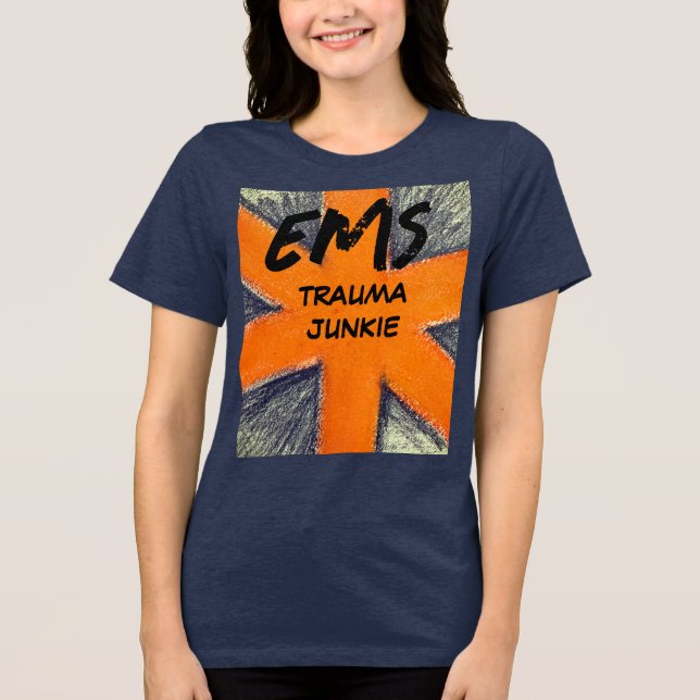 Camiseta Trama de laranja e grafite feminina (Frente)