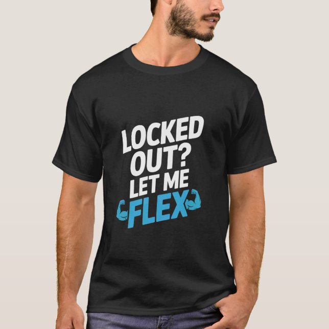 Camiseta Trancado Fora Deixe-me Flex Chaveiro (Frente)