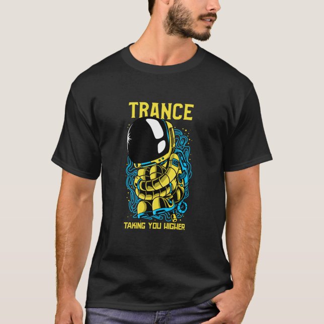 Camiseta Trance Levando Seu Mais alto - Astronauta Trance M (Frente)