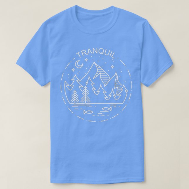 Camiseta Tranquil  Camping  Wilderness  Outdoors  Simple De (Frente do Design)