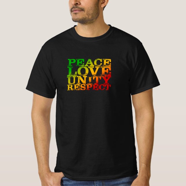Camiseta Tranquilidade Com A Unidade De Amor Respeita Rasta (Frente)