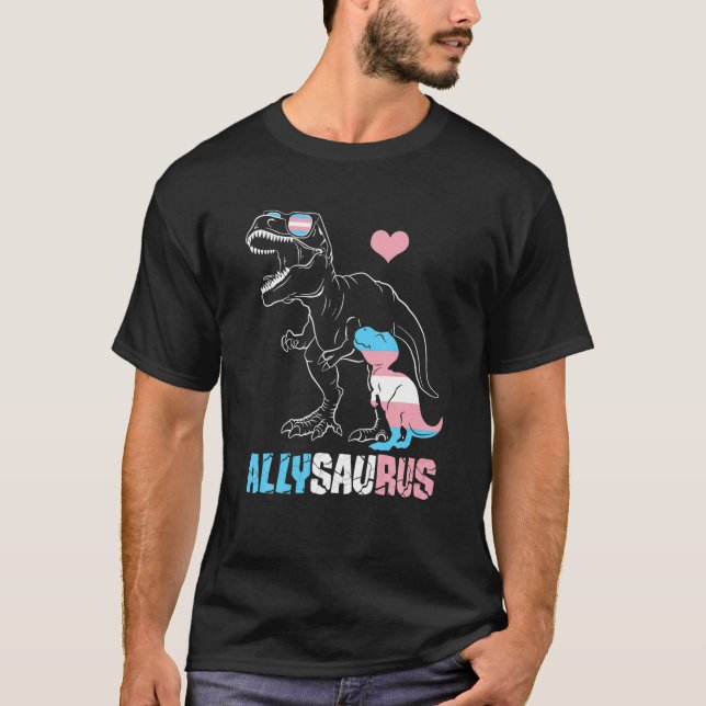 Camiseta Trans Allysaurus Dinosaur Rex Saurus Transgender L (Frente)