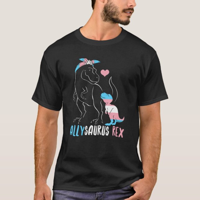 Camiseta Trans Allysaurus Dinosaur Rex Saurus Transgender L (Frente)