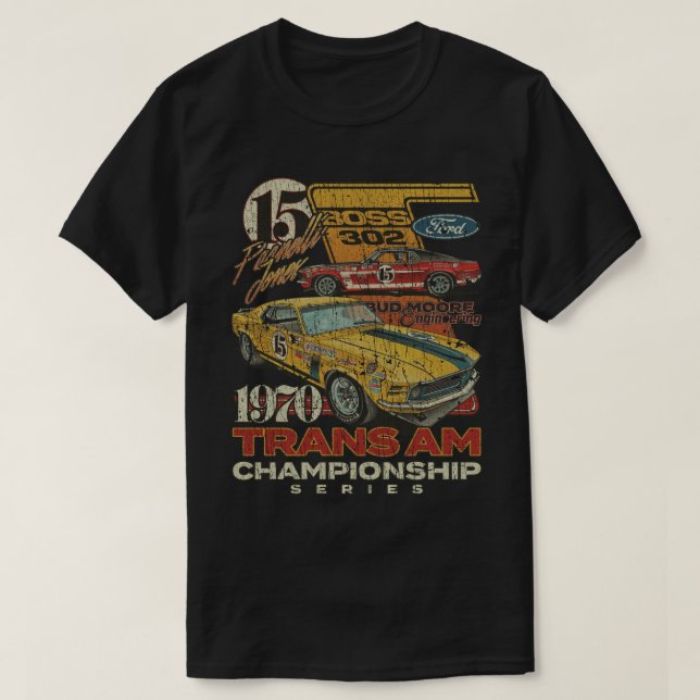 Camiseta Trans Am Campeonato Mustang 15 1970 (Frente do Design)