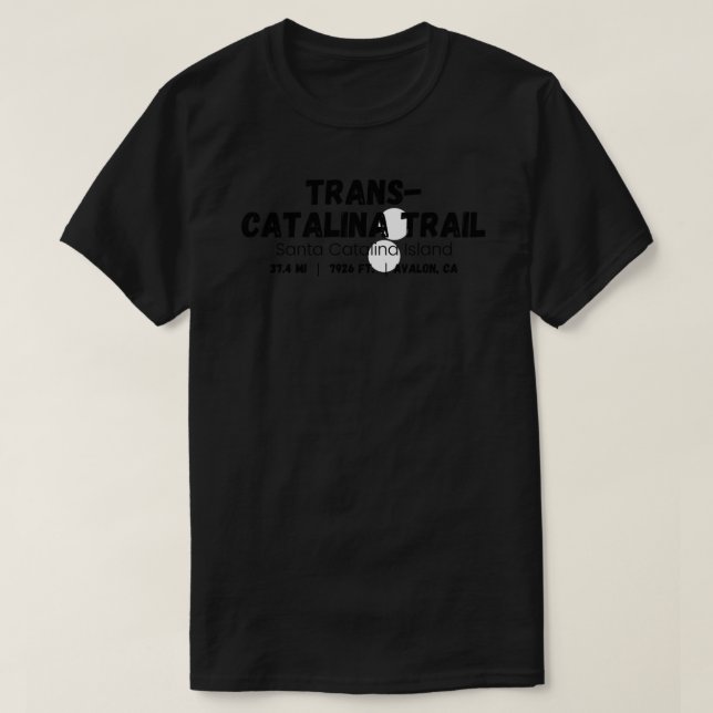 Camiseta Trans-Catalina Trail- Avalon, Califórnia HikingTra (Frente do Design)