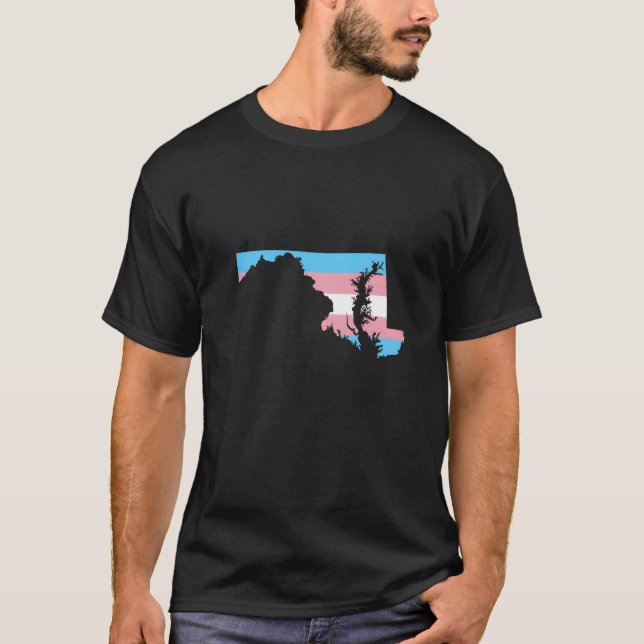 Camiseta Trans Flag Maryland LGBT Pride Support family (Frente)