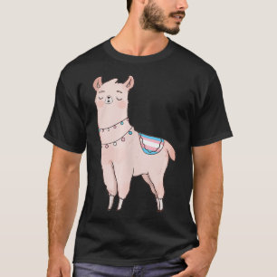 Camiseta Trans Lama Cute Animal LGBTQ Alpaca Transgênero P