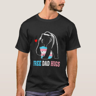 Camiseta Trans Papa Urso Livre Abraços Pai Arco-Íris Transg