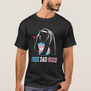 Camiseta Trans Papa Urso Livre Abraços Pai Arco-Íris Transg