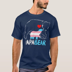 Camiseta Trans Papa Urso Orgulhoso Pai Arco-Íris Fath Trans