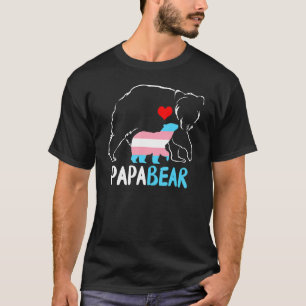 Camiseta Trans Papa Urso Orgulhoso Pai Arco-Íris Fath Trans