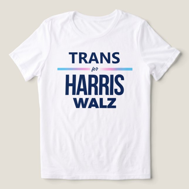 Camiseta Trans para Harris Walz (Design frontal)